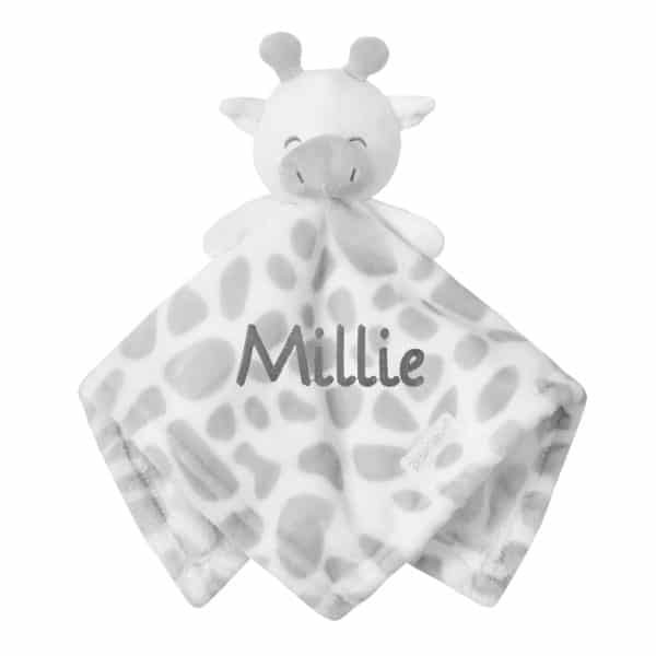 Personalised Baby Fleece Giraffe Comforter Soft Novelty Gift