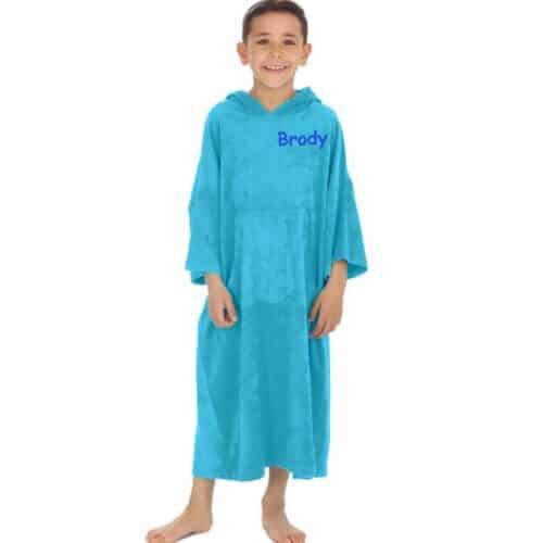 Personalised Hooded Poncho Towel Changing Robe Kids Gift