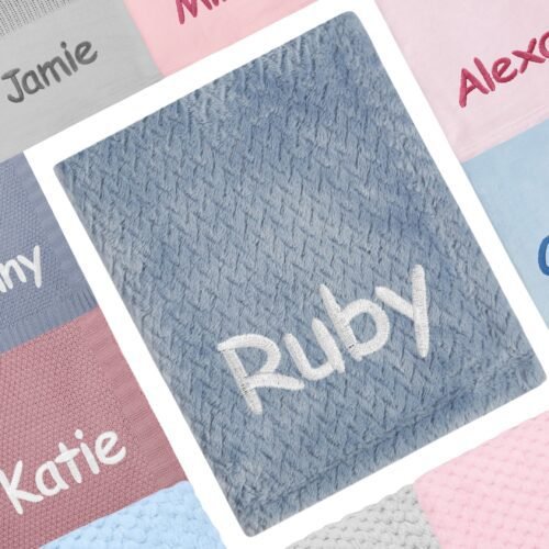 Personalised Baby Waffle Blanket Cosy Perfect Gift