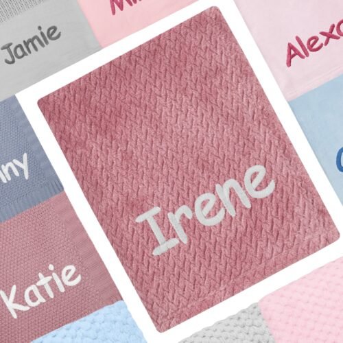 Personalised Baby Waffle Blanket Cosy Perfect Gift