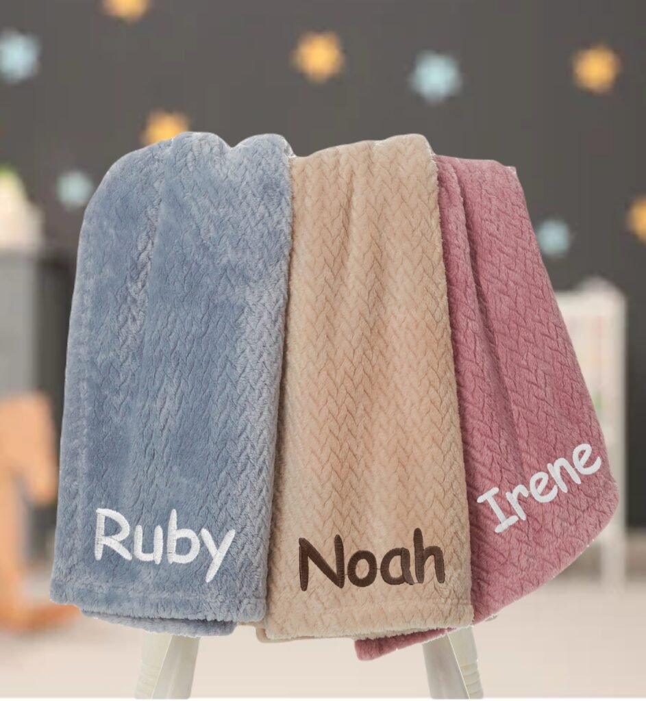 Personalised Baby Embroidered Blanket Cosy Perfect Gift