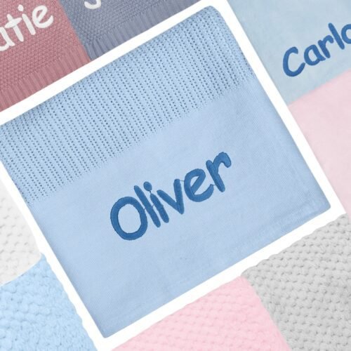 Personalised Baby Cellular Blanket Cosy Perfect Gift