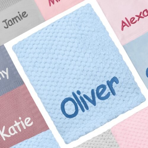 Personalised Baby Waffle Blanket Cosy Perfect Gift