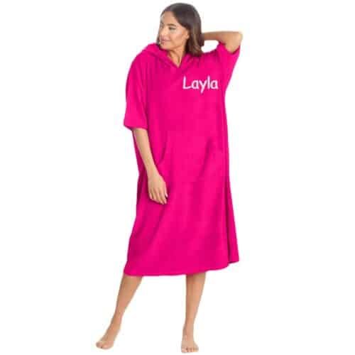 Personalised Hooded Poncho Towel Changing Robe Adult Gift