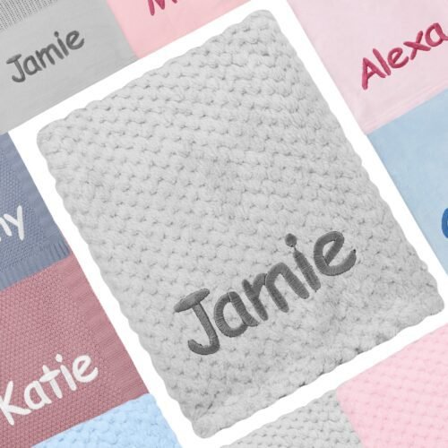 Personalised Baby Waffle Blanket Cosy Perfect Gift