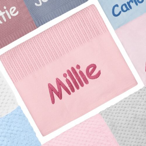 Personalised Baby Cellular Blanket Cosy Perfect Gift