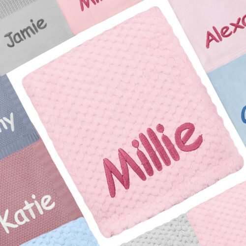 Personalised Baby Waffle Blanket Cosy Perfect Gift