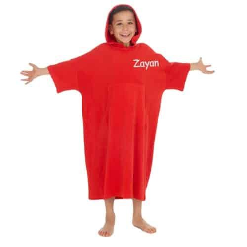 Personalised Hooded Poncho Towel Changing Robe Kids Gift